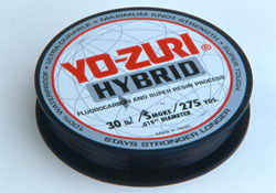 Yo-Zuri Hy-Brid is a nylon monofilament and fluorocarbon composite line. It offers the best features of traditional monofilament and fluorocarbon.