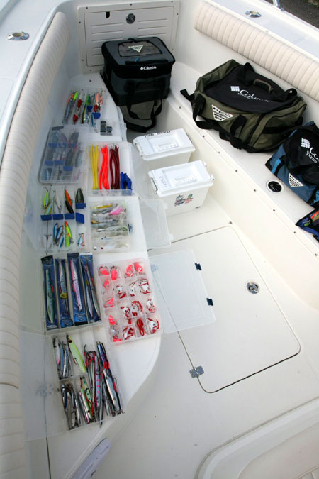 Designate specific trays for specific fishing situations.