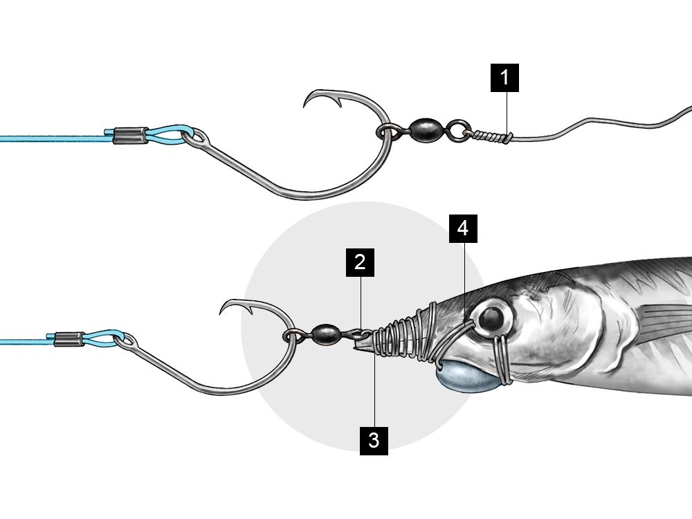 This ballyhoo rig provides great action and fewer pulled hooks.