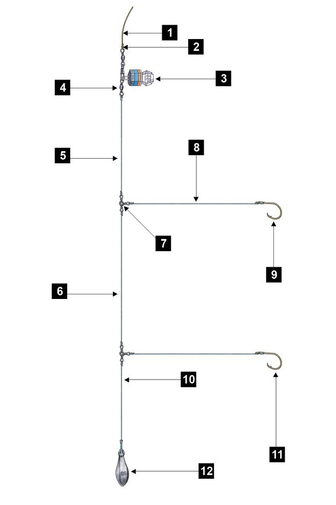 Eagle Claw 3-Hook Hi-Lo Deep Drop Fishing Rigs – 5-Pack For Striper, Cod, Sea Bass & Tilefish